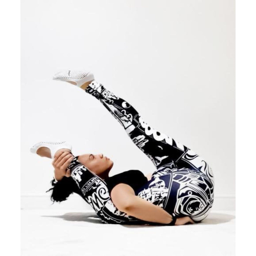 White & Black Comic Book Leggings
