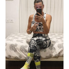 White & Black Comic Book Leggings