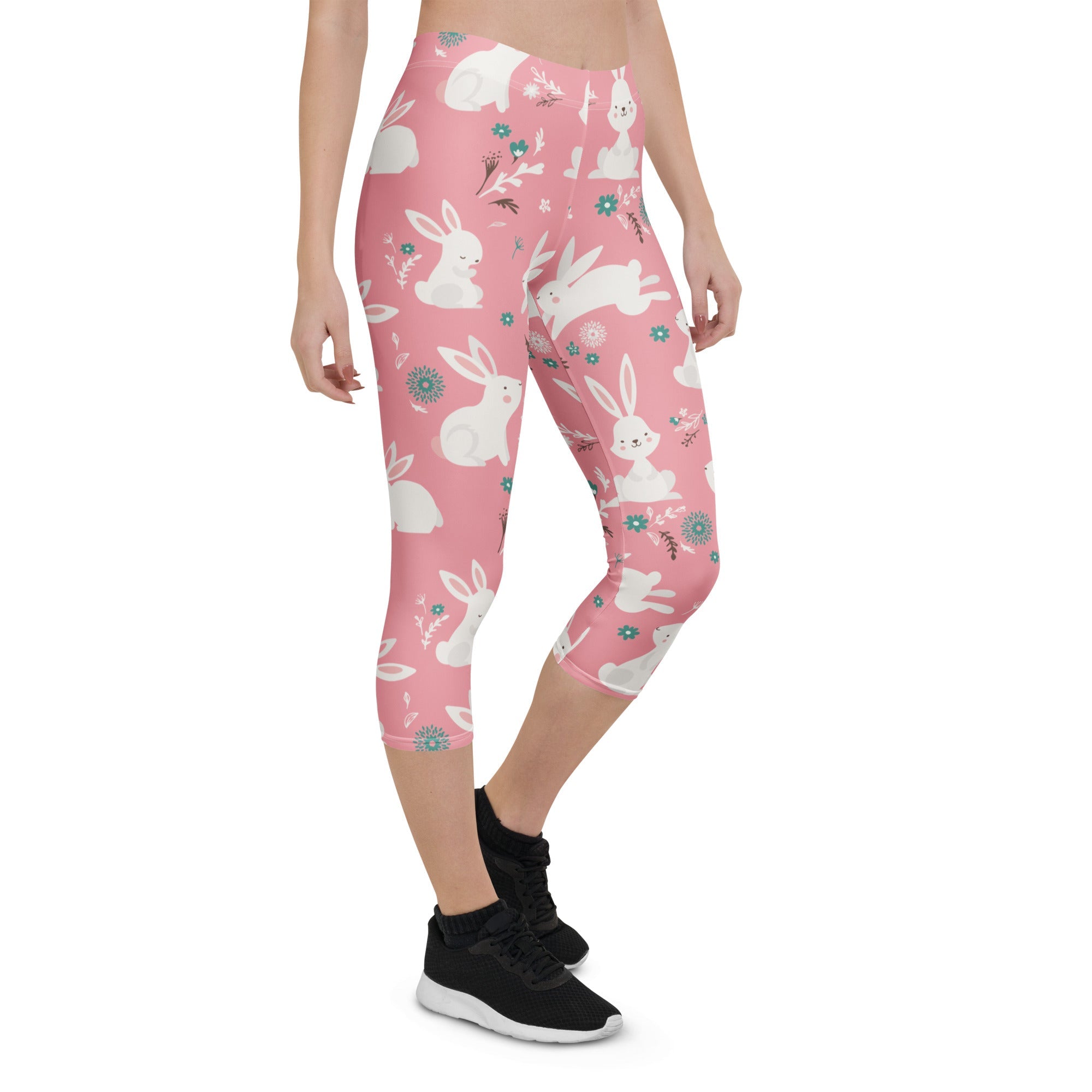 White Easter Bunnies Capris