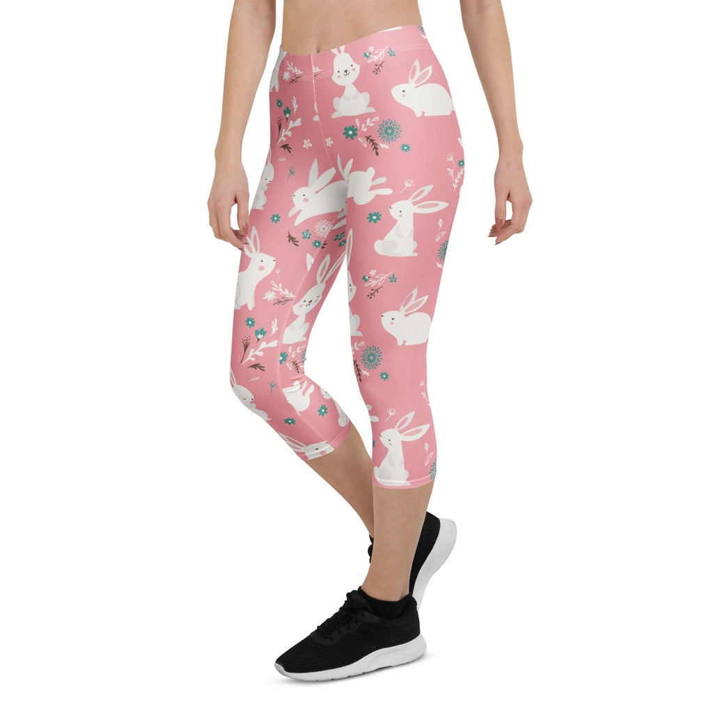 White Easter Bunnies Capris
