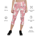 White Easter Bunnies Capris