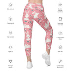 White Easter Bunnies Leggings With Pockets
