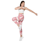 White Easter Bunnies Leggings With Pockets