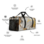 White & Gold Marble Duffle Bag