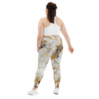 White & Gold Marble Plus Size Leggings