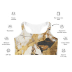 White & Gold Marble Sports Bra