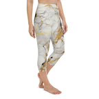 White & Gold Marble Yoga Capris