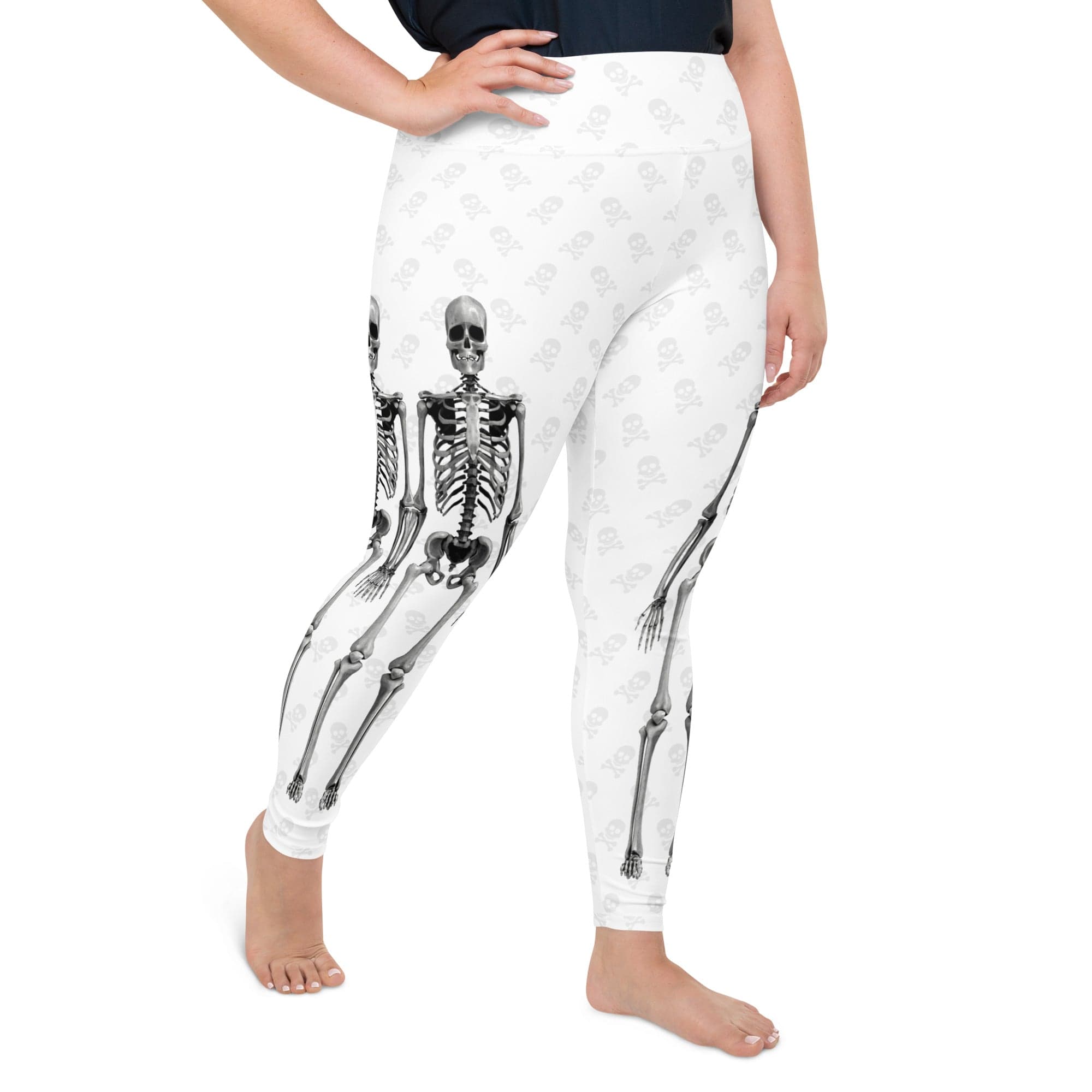 X-Ray Skeleton Print Plus Size Leggings