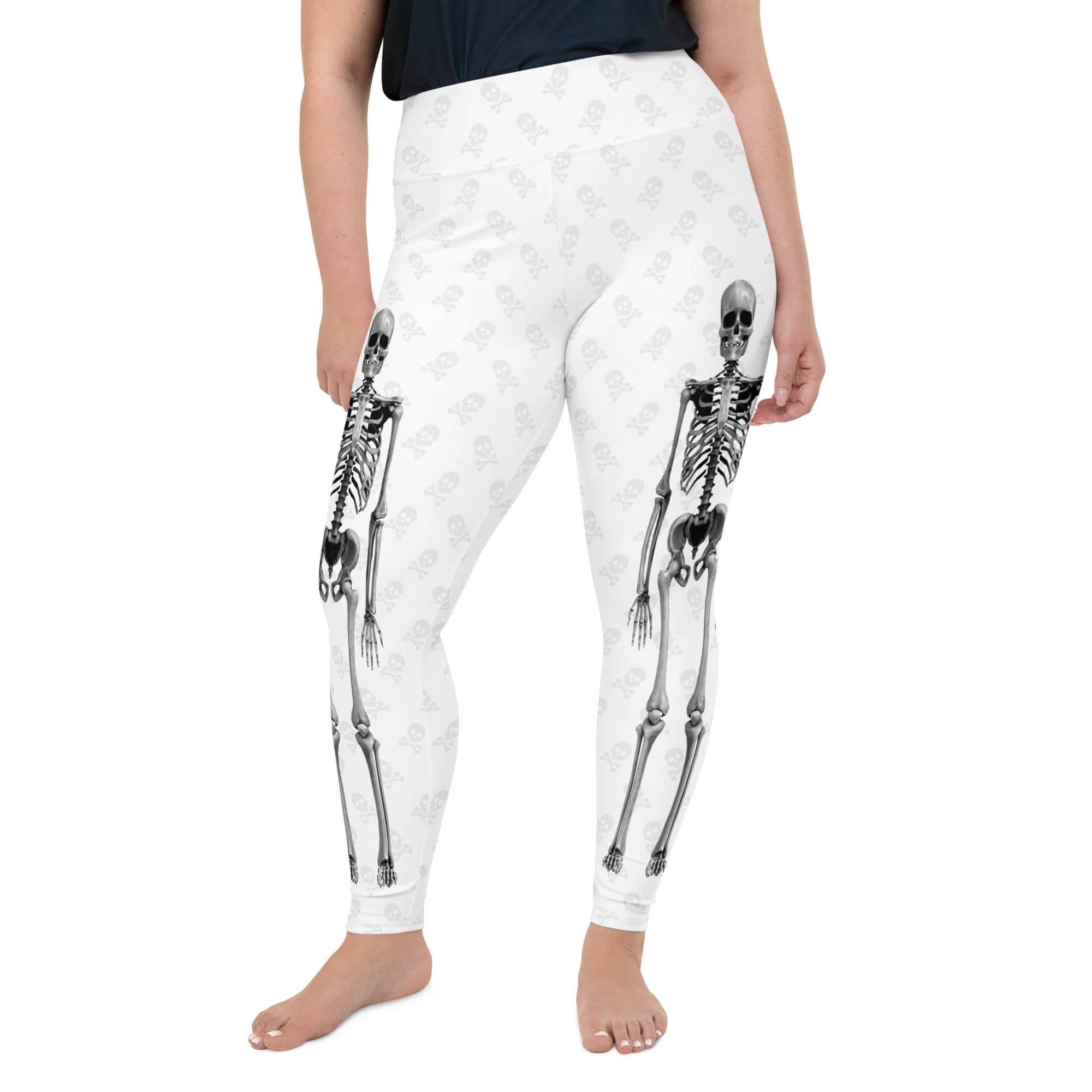 X-Ray Skeleton Print Plus Size Leggings