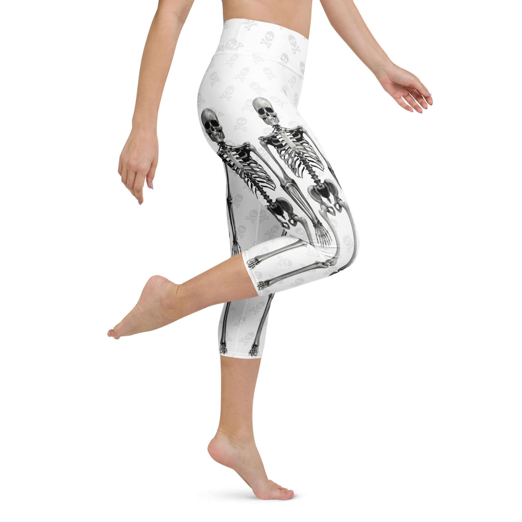 X-Ray Skeleton Print Yoga Capris