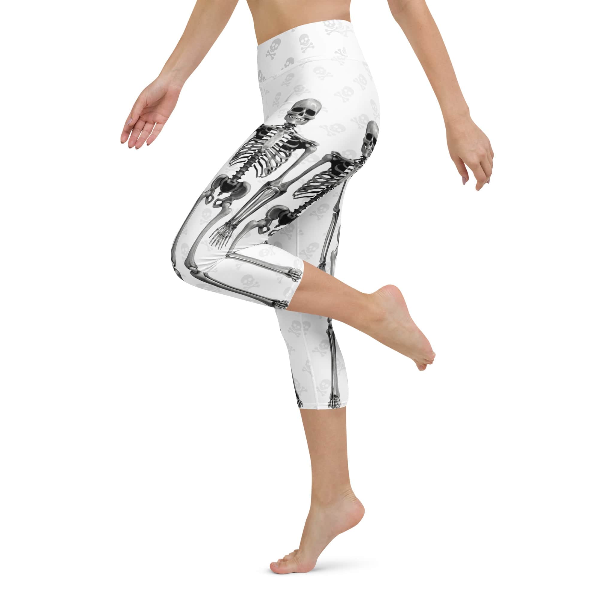 X-Ray Skeleton Print Yoga Capris