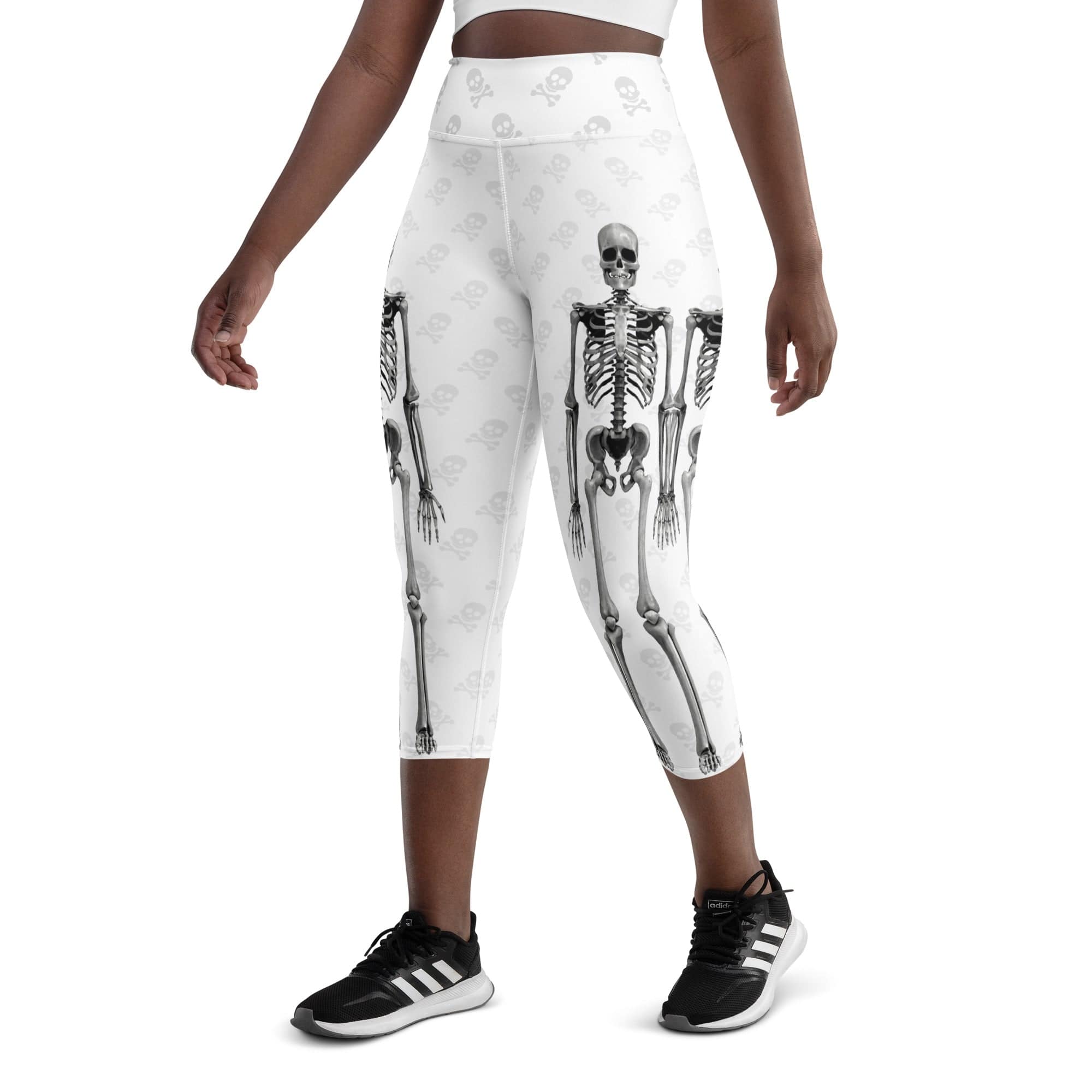 X-Ray Skeleton Print Yoga Capris