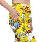 Yellow Pop Art Leggings With Pockets