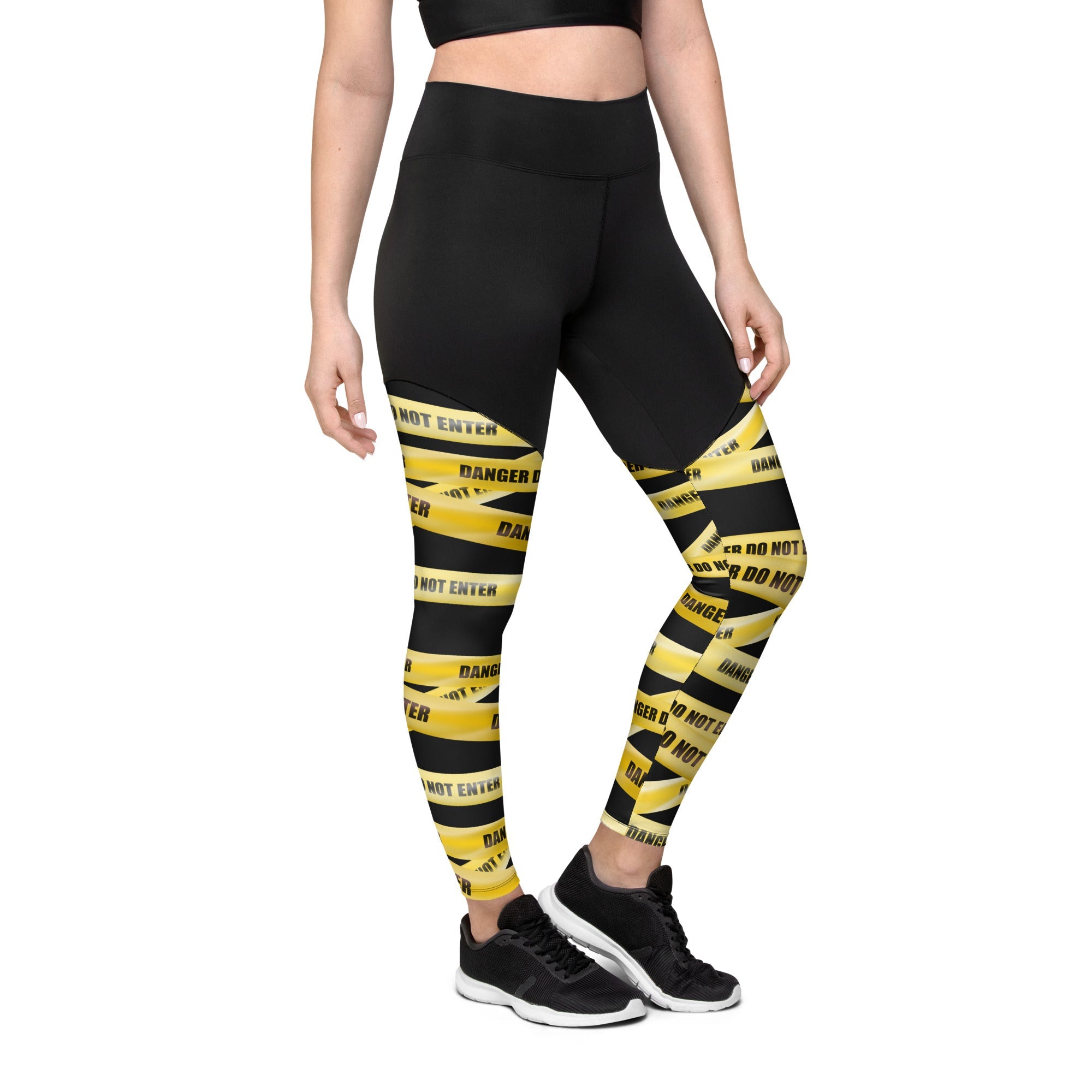 Yellow Tape Compression Leggings