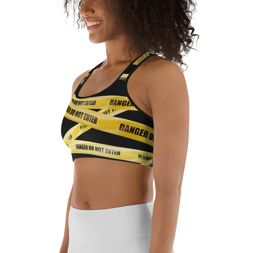 Yellow Tape Sports Bra