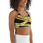 Yellow Tape Sports Bra