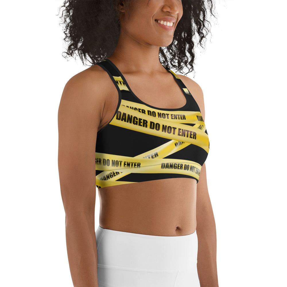 Yellow Tape Sports Bra
