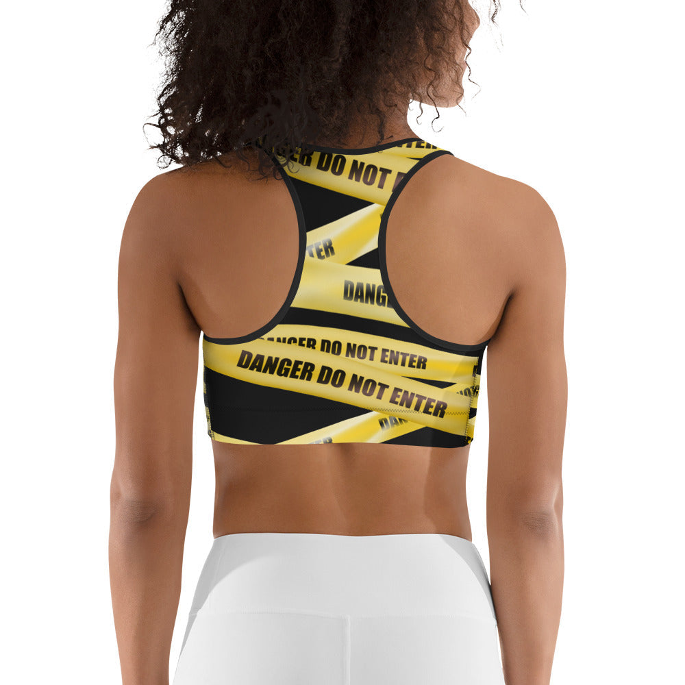 Yellow Tape Sports Bra