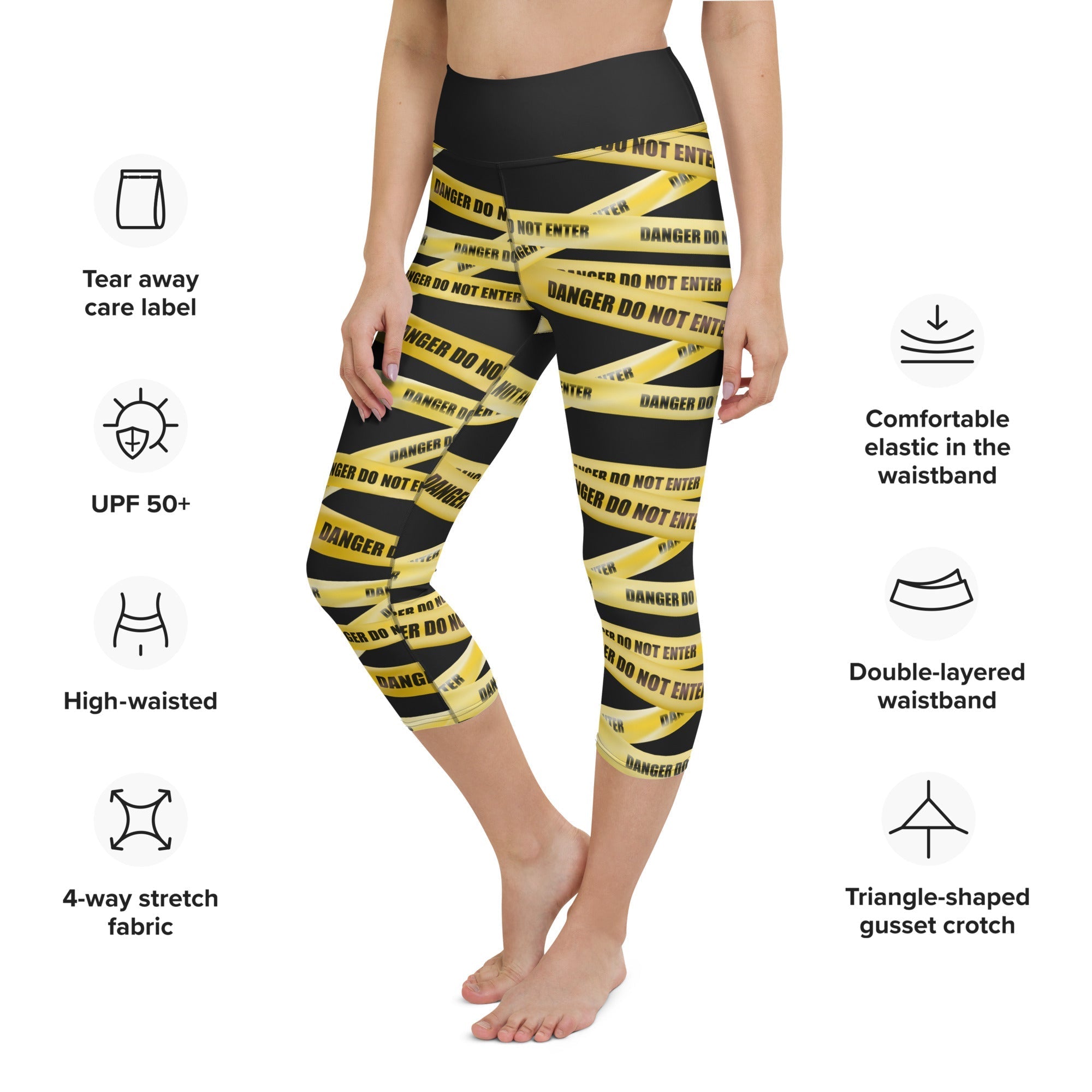 Yellow Tape Yoga Capris