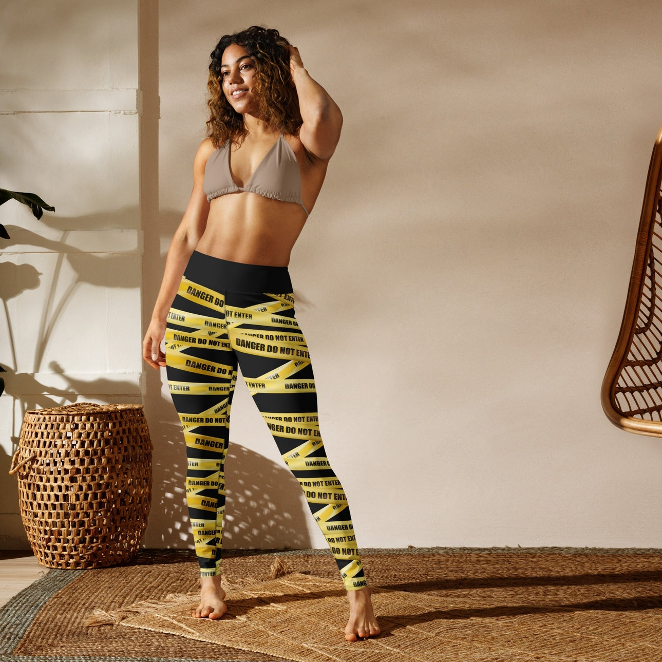 Yellow Tape Yoga Leggings