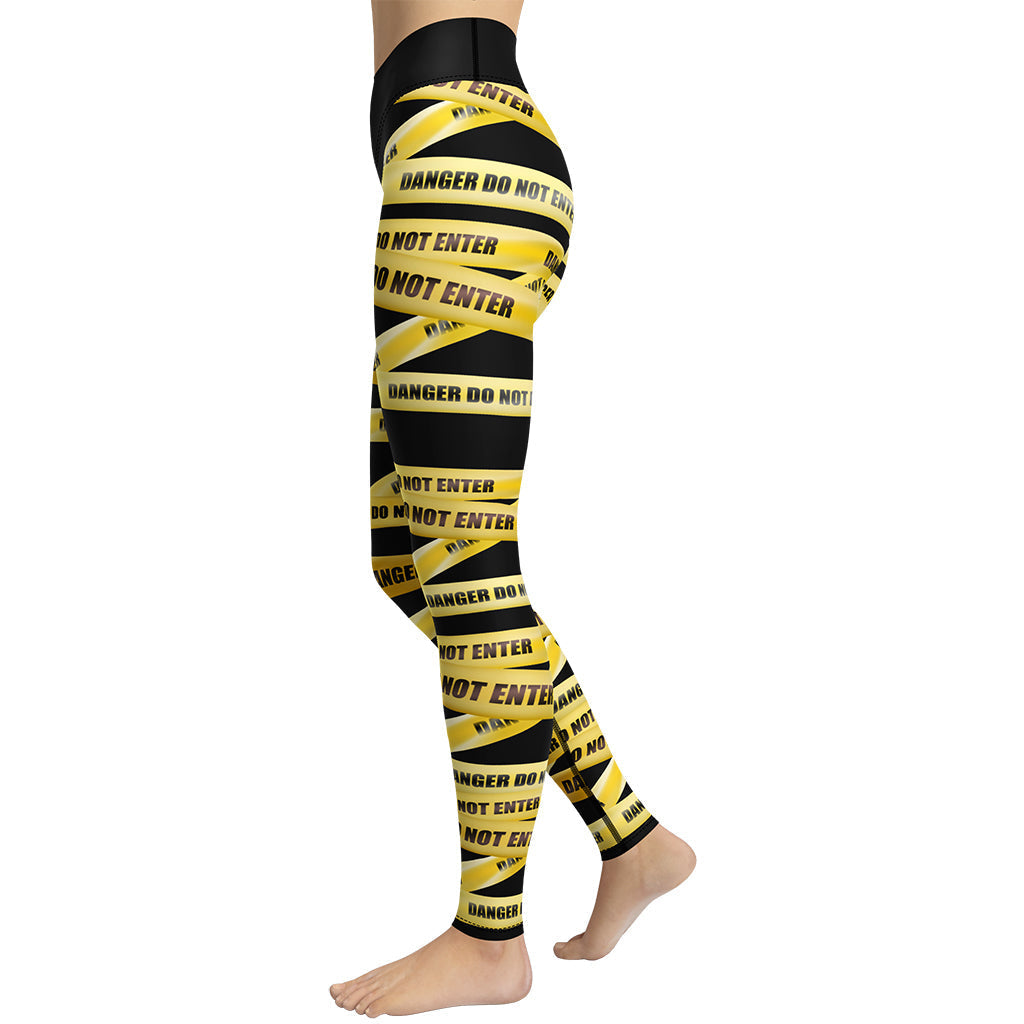 Yellow Tape Yoga Leggings