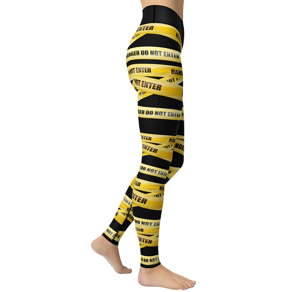 Yellow Tape Yoga Leggings