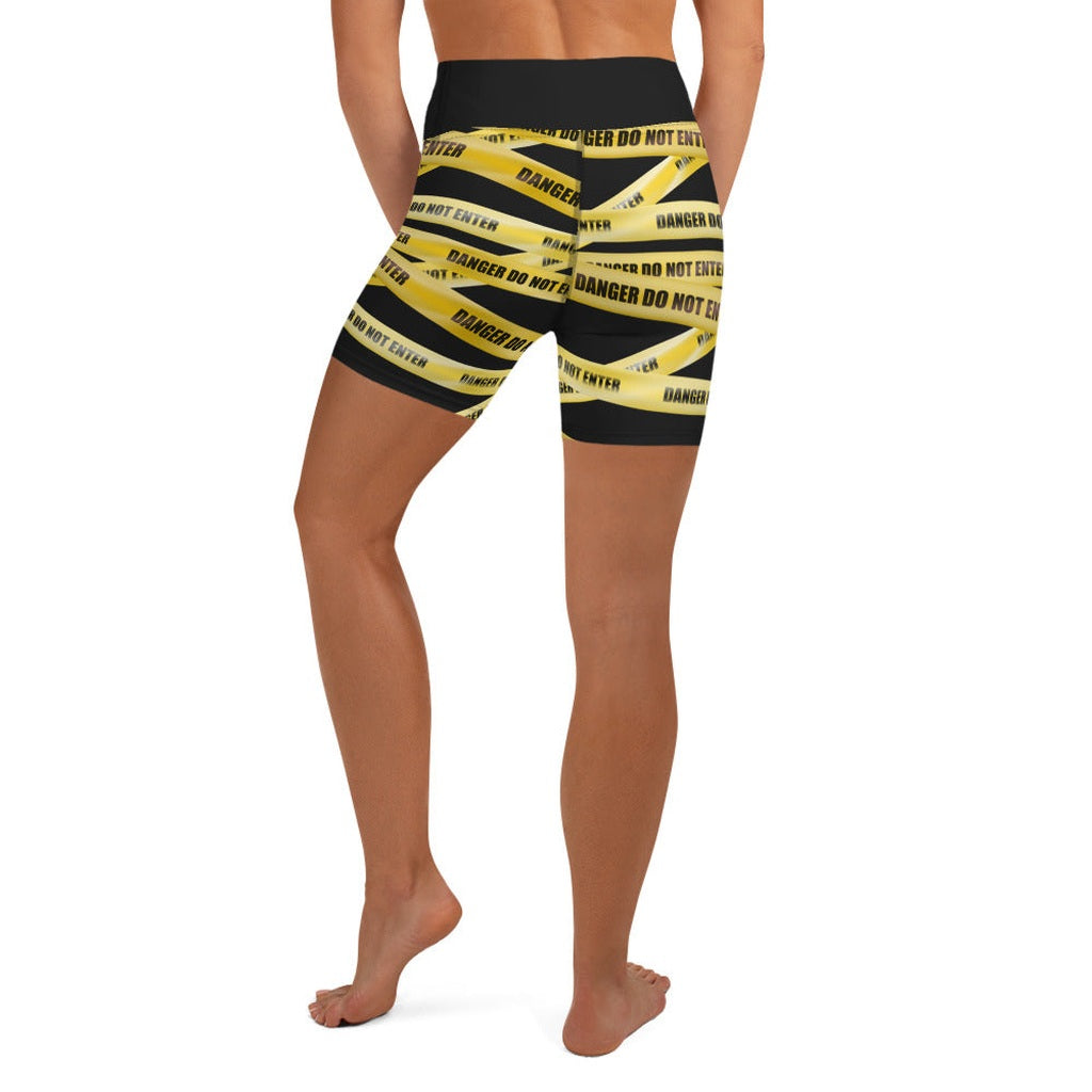 Yellow Tape Yoga Shorts