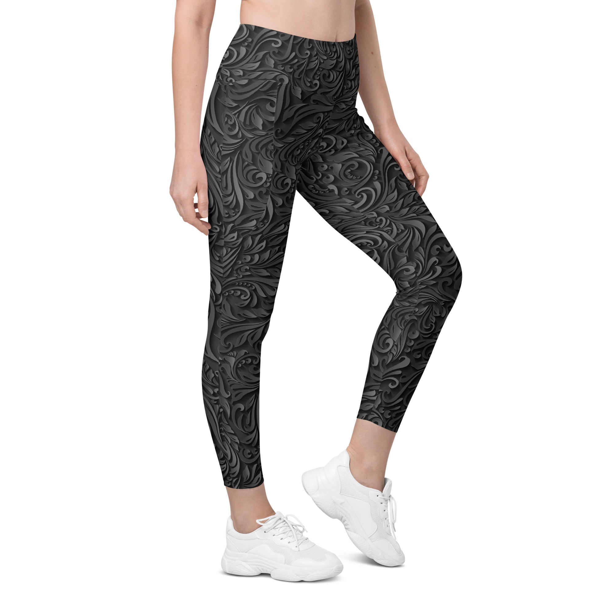 3D Art Deco Leggings With Pockets