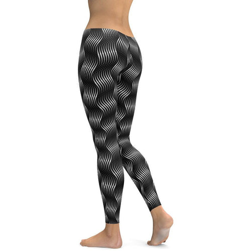 3D Black Pattern Leggings