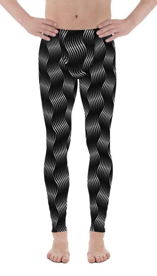 3D Black Pattern Men's Leggings