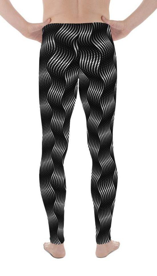 3D Black Pattern Men's Leggings