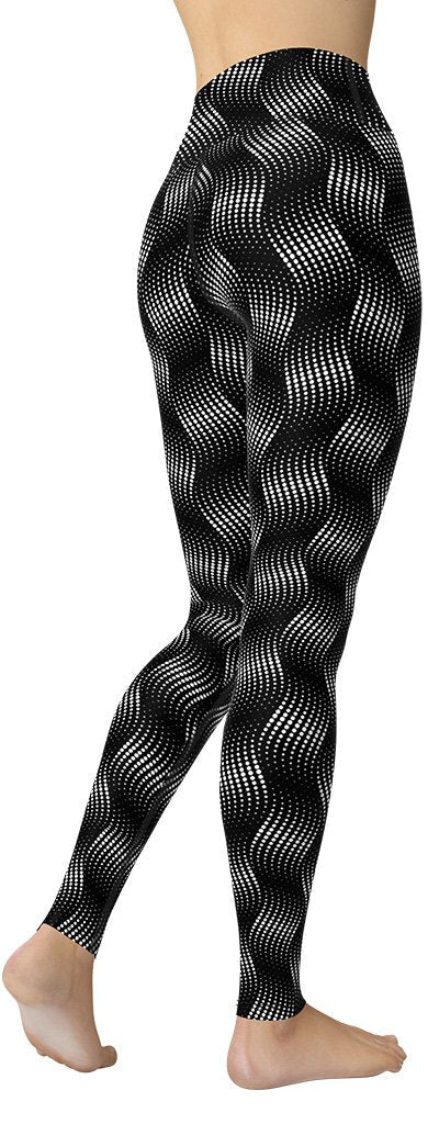 3D Black Pattern Yoga Leggings