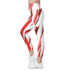 3D Candy Cane Leggings With Pockets
