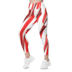 3D Candy Cane Leggings With Pockets