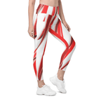 3D Candy Cane Leggings With Pockets