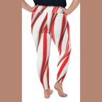 3D Candy Cane Plus Size Leggings