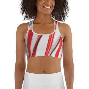 Candy Cane Sports Bra - FiercePulse - Premium Workout Leggings - Yoga Pants