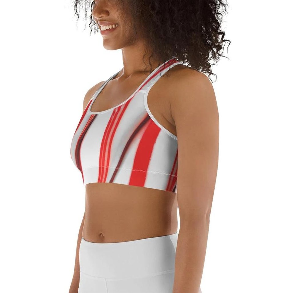 Candy Cane Sports Bra - FiercePulse - Premium Workout Leggings - Yoga Pants