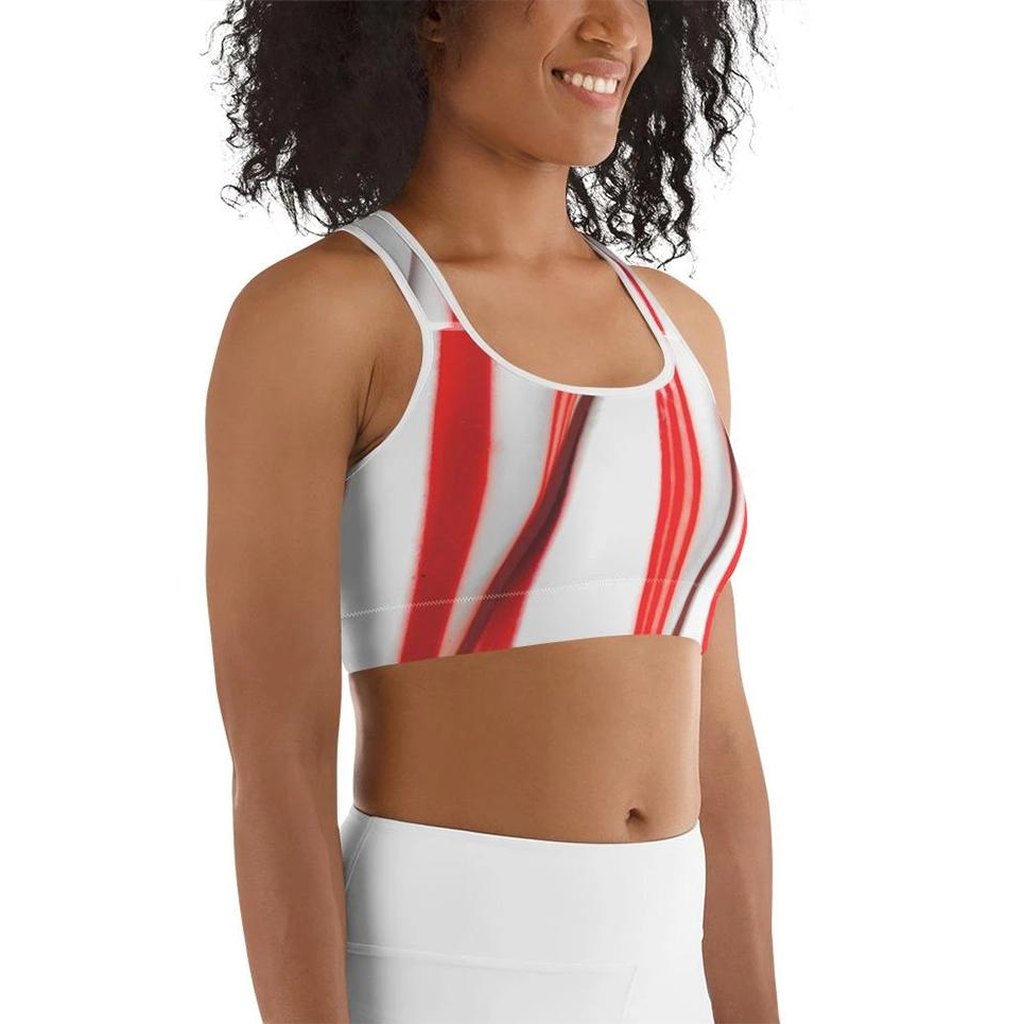 Candy Cane Sports Bra - FiercePulse - Premium Workout Leggings - Yoga Pants