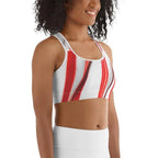 Candy Cane Sports Bra - FiercePulse - Premium Workout Leggings - Yoga Pants