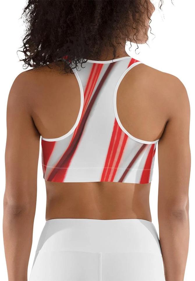 Candy Cane Sports Bra - FiercePulse - Premium Workout Leggings - Yoga Pants
