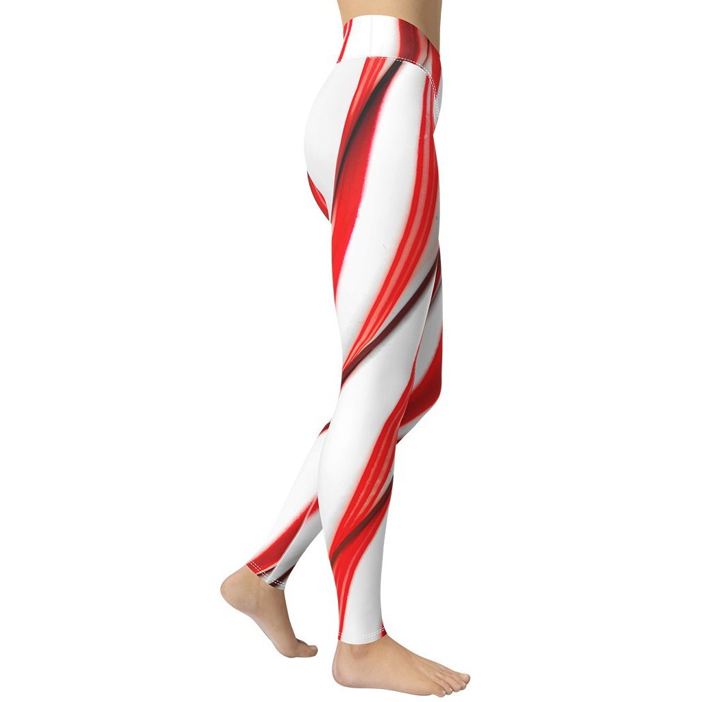 Candy Cane Yoga Leggings - FiercePulse - Premium Workout Leggings - Yoga Pants