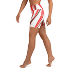 3D Candy Cane Yoga Shorts