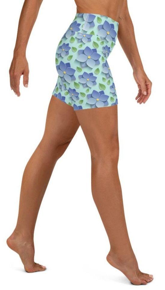 3D Floral Yoga Shorts