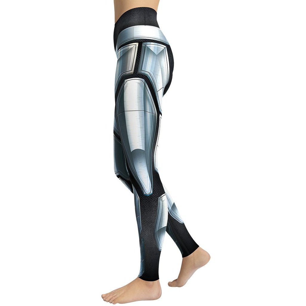 3D Iron Metal Armor Yoga Leggings