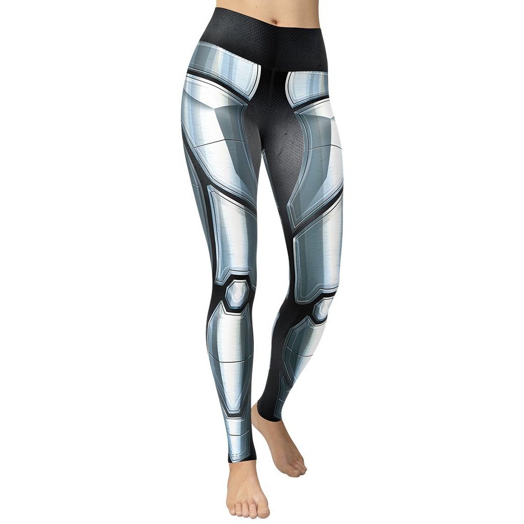 3D Iron Metal Armor Yoga Leggings