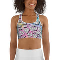 3D Neon Geometric Sports Bra