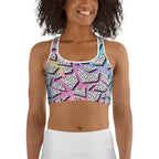 3D Neon Geometric Sports Bra