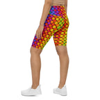 3D Rainbow Pattern Biker Shorts