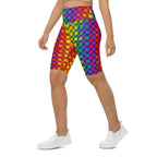 3D Rainbow Pattern Biker Shorts